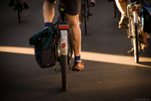 Logo der Critical Mass auf Schutzblech