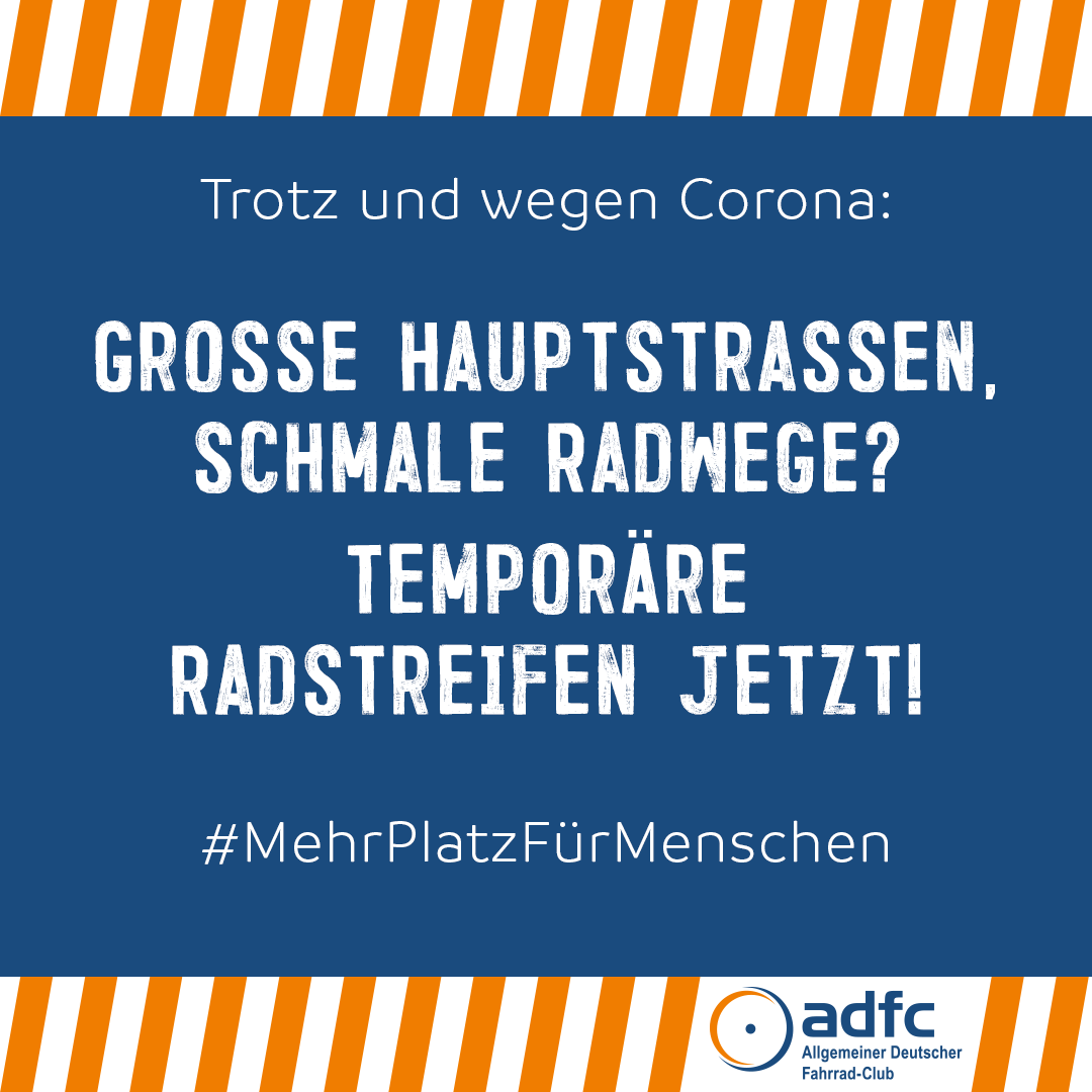 temporäre Radstreifen jetzt
